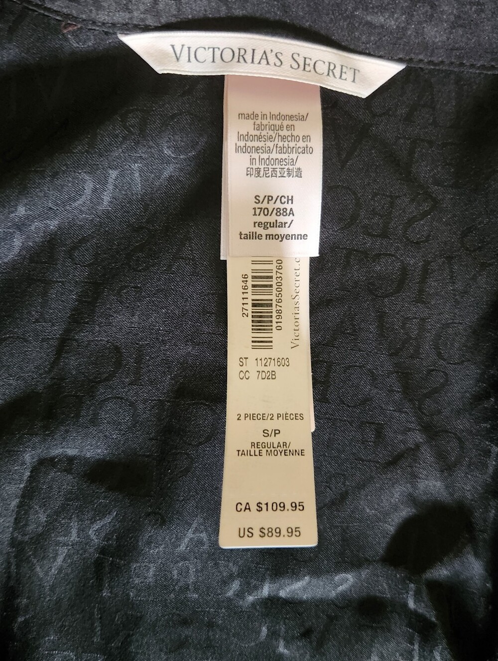 Victoria's Secret Signature Black Satin Set Size Small - Picture 11 of 11